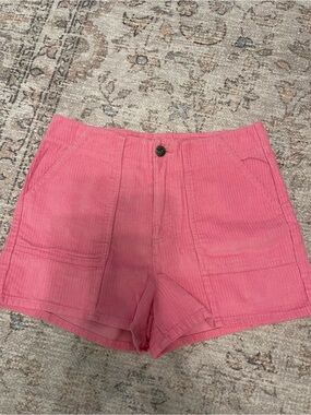 Roxy Women's Pink Corduroy High-Rise Shorts